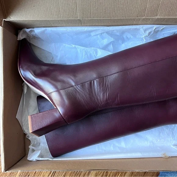 Reformation River knee high boots in ruby  Sz 7.5 new in box - Picture 9 of 16